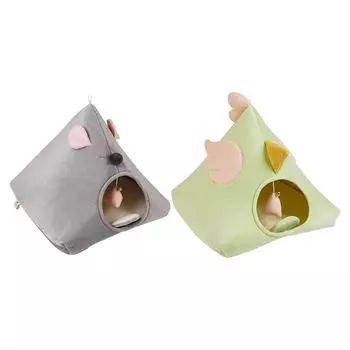 Кошачья кровать, пещера, успокаивающая, уютная, спящая, будка для кошек в помещении, полузакрытое гнездо для кошек, укрытие для домашних кошек, палатка для кошек для котят, кошек, щенков и собак серый