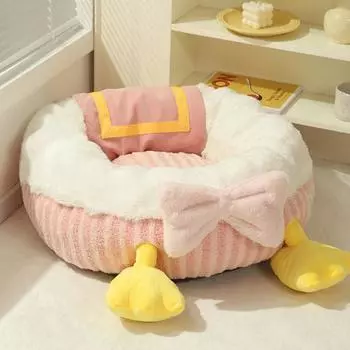 Кошачья кровать, подушка для сна с изображением кошки, универсальная съемная моющаяся подушка для кошки Four Seasons, диван для питомца, подушка для кошки, кровати для кошек S синий