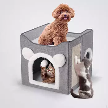 Кошачья кровать, собачий домик, кондоминиум для нескольких мелких домашних животных, кошек и животных