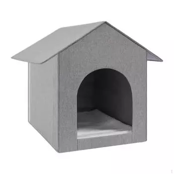 Кошачья кровать-убежище, палатка для котят, мягкая, всесезонная, симпатичная, современная пещера, полузакрытая, гнездо для серый