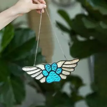 Кошачья лапа Угол крыла Украшение Зеркало заднего вида автомобиля Акриловый Мемориал для питомцев Подвесной