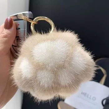 Кошачья лапка искусственный мех брелок пушистая плюшевая игрушка брелок кулон брелок рюкзак автомобильный ключ кулон G