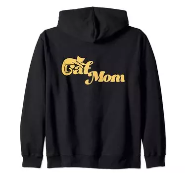 Кошачья мама fCat Mom Смешной дизайн Кошачьего человека Кошачий человек Юмор Лучшая Кошачья мама Сумасшедшая Женщина-кошка Искусство Zip Hoodie World s чёрный