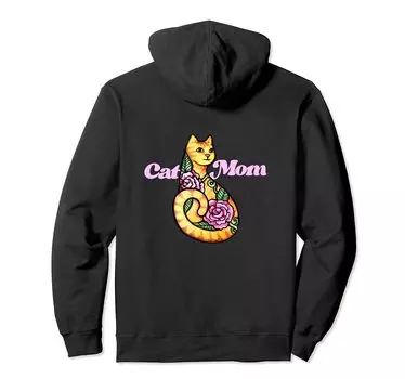 Кошачья мама fCat Mom Смешной Кошачий Человек Дизайн Кошачий Человек Юмор Лучший Кошачий Мама Сумасшедшая Кошачья Женщина Искусство Толстовка Мира чёрный