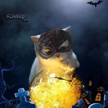 Кошачья маска для косплея, дизайн паука, полумаска для фото с кошками, маска с отверстиями для ушей для косплея на Хэллоуин синий