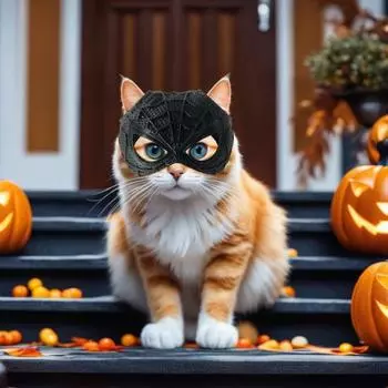 Кошачья маска для косплея, дизайн паука, полумаска для фото с кошками, маска с отверстиями для ушей для косплея на Хэллоуин чёрный