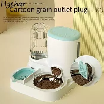 Кошачья миска бытовая портативная многофункциональная автоматическая кормушка диспенсер для воды товары для животных питье и кормление большой емкости 27x27x24cm