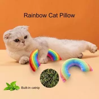 Кошачья мята PP Хлопок Полностью заполненный Красочный Радужный дизайн Чистка зубов Устойчивость к укусам Ультра