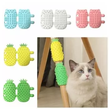 Кошачья настенная угловая щетка для кошек, мягкая чесалка для лица, регулируемая самостоятельная машинка для груминга, силиконовая портативная массажная щетка, товары для домашних животных розовый