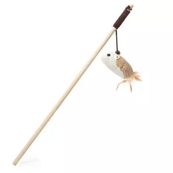 Кошачья палочка-дразнилка Деревянная палочка-дразнилка Интерактивная игрушка-палочка для шлифовки когтей Прочная Интересная Смешная