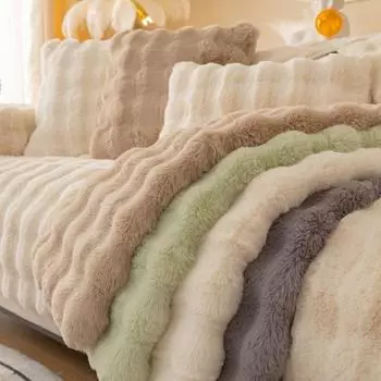 Кошачья плюшевая подушка для дивана, зимний утолщенный теплый чехол для дивана, новый плюшевый чехол, тканевое полотенце 70*70