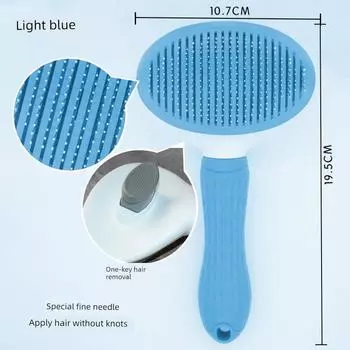 Кошачья расческа плавающая шерсть чистка чистящее средство щетка для удаления шерсти собак удобный гаджет удаление шерсти специальная игольчатая расческа товары для питомцев Fine needle rubber head (round head)-Blue