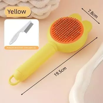 Кошачья расческа Собачья игольчатая расческа Специальная щетка для удаления плавающей шерсти для домашних животных Чистка Открывание узлов Кошачья расческа для шерсти Кошачий питомец Удобный гаджет Зоотовары Egg yellow + dense tooth flea removal comb