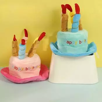 Кошачья шапка креативная забавная вечеринка по случаю дня рождения украшение дома рождественская шапка плюшевая игрушка аксессуары милый питомец синяя розовая шапка для дня рождения синий