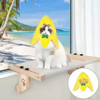 Кошачья шляпа, очаровательная шапка в форме банана для домашнего животного с бантом, стильный привлекательный головной убор для котенка, аксессуар для костюма домашнего животного