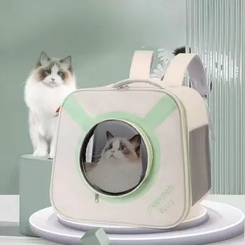 Кошачья сумка для кошек большой емкости, прозрачный портативный рюкзак для кошек, дышащий рюкзак для собак 37*42*5cm