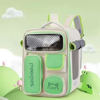 Кошачья сумка для отдыха на природе, портативный рюкзак для домашних животных, большая вместимость, школьная сумка для кошек, переносная дышащая сумка для кошек 32*24*42cm