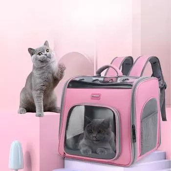 Кошачья сумка для питомца, портативный рюкзак-капсула для космоса, прозрачная дышащая сумка для питомца, для кошек, выходящих на улицу на плечах 35*40*30cm