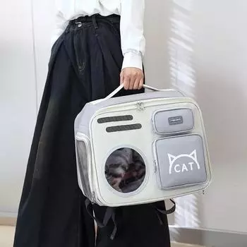 Кошачья сумка для прогулок, переносной рюкзак, дышащий, большой рюкзак для домашних животных, товары для кошек и домашних животных, дорожная сумка для собак, переноска для собак серый