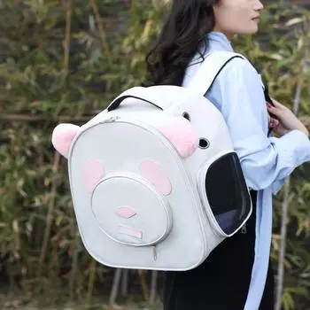 Кошачья сумка, дышащая и удобная, для прогулок, портативный рюкзак, большая вместимость, портативная кошачья сумка, складной рюкзак для хранения домашних животных чёрный