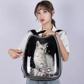 Кошачья сумка дышащая сумка для домашних животных уличная переносная сумка прозрачная космическая сумка для домашних животных в машине 34*40*28cm