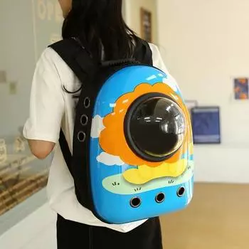 Кошачья сумка Out Portable Space Capsule Out Portable Dog Backpack Дышащий рюкзак для кошек Переноска для собак Дорожная сумка для домашних животных Товары для животных белый