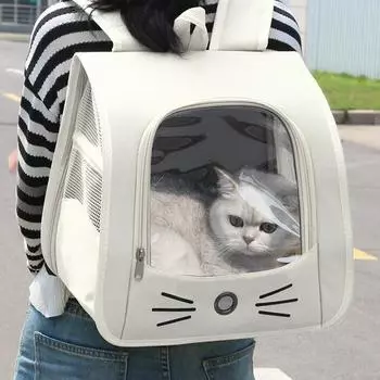 Кошачья сумка-переноска для кошек Рюкзак для кошек белый