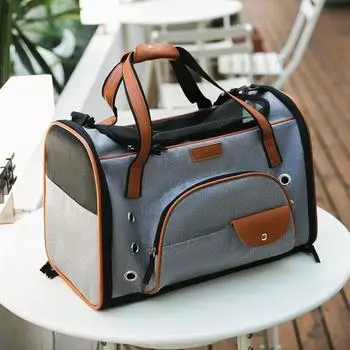Кошачья сумка, переносная для путешествий в любое время года, переносная для кошек и собак, автомобильная, дышащая, большой емкости, две сумки для домашних животных