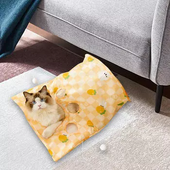 Кошачья туннельная сумка, игрушка-головоломка, складная самоинтерактивная сумка-труба для домашних животных жёлтый