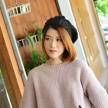 Кошачий брат исландский волос берет модная женская вязаная шапка модная новая бабушкина шапка милая шерстяная шапка розы красного