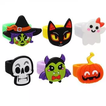 Кошачий череп для детей, праздничные атрибуты, украшения для животных на Хэллоуин, ювелирные изделия, аксессуары, кольцо, браслет 6Pcs bracelets