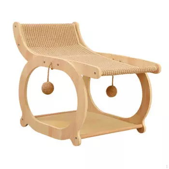 Кошачий диван с когтеточкой и вентилируемой конструкцией для использования в помещении светло-коричневого