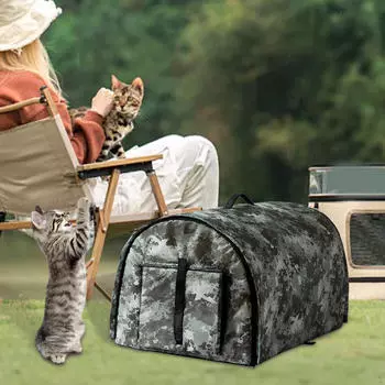 Кошачий домик для бродячих кошек на открытом воздухе, приют для кошек, водонепроницаемая пещера для котят для собак, теплая изолированная пещера для домашних животных S