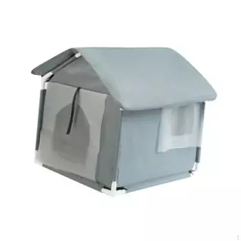 Кошачий домик для бродячих кошек, водонепроницаемый и простой в сборке, укрытие для использования на открытом воздухе зелёный
