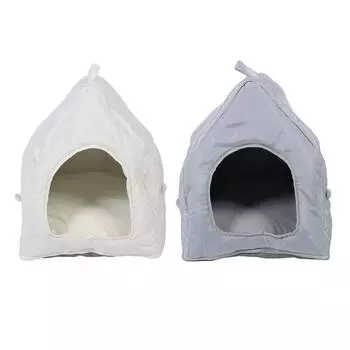 Кошачий домик для дома, всесезонный домик для собак, мягкая, удобная, кошачья будка 23,62x20,87x17,72 дюйма Beige