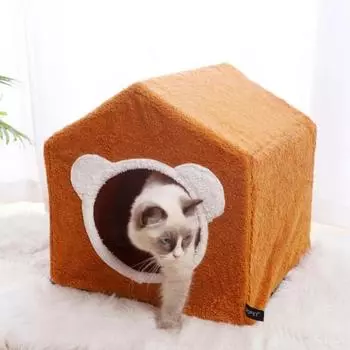 Кошачий домик для собак, съемный и моющийся, складной домик для кошек, кровать для сна домашних животных, будка для собачьего домика, палатка для домашних животных серый