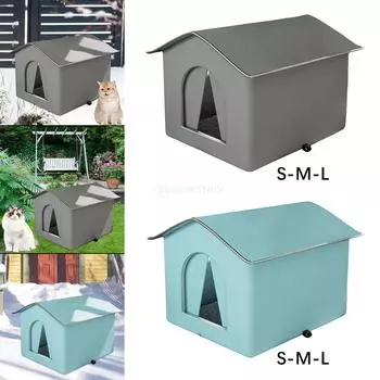 Кошачий домик для уличных кошек, приют для бродячих кошек, товары для животных, лежанка для собак, водонепроницаемая, для диких кошек Gray S