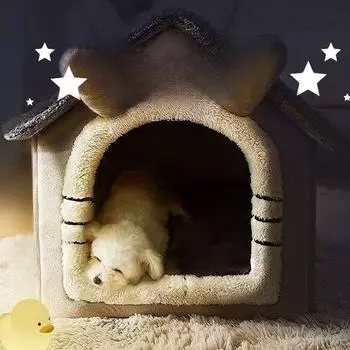 Кошачий домик и будка Закрытый домик на все времена года Дом для собак Дом для кошек Зимний теплый зимний щенок Тедди Лежак для собак S 39* 32* 34cm