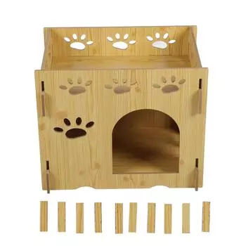 Кошачий домик из композитной доски высокой плотности, двухслойный, для помещений, приют для кошек, гостиная, дом для малого и среднего размера