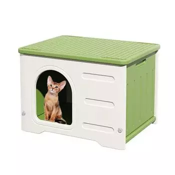 Кошачий домик Кошачий домик Дом для домашних животных Маленькая собака Пластиковый домик для кошек Открытый Дом для бродячих кошек Четыре сезона Холодная погода Водонепроницаемый Товары для домашних животных Воздухопроницаемый