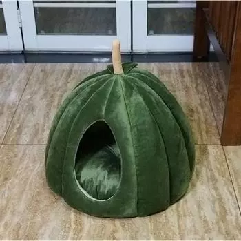 Кошачий домик, кровать для собаки, будка, зимний теплый, полностью закрытый, удобный спальный домик, коврик для щенка из тыквы, кошачье гнездо, принадлежности для кровати для домашних животных M-40x40x36cm