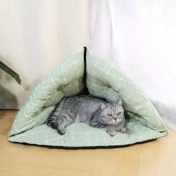 Кошачий домик на все времена года Зимний теплый домик Кошачий домик Полузакрытый домик для дачи Летняя будка Товары для кошек S