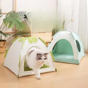 Кошачий домик, палатка для кошек, летний кошачий домик, складная уличная палатка, собачья будка, универсальный коврик на все времена года, домик для домашних животных 50*50*45cm