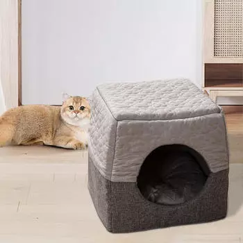 Кошачий домик полузакрытый многофункциональный мягкий домик для домашних животных для котят кроликов собак