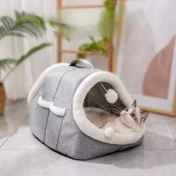 Кошачий домик теплый зимой, его можно снимать и стирать. Кошачий домик — это арочный домик для домашних животных, а собачья будка подходит для всех сезонов. 55*43*35cm cm