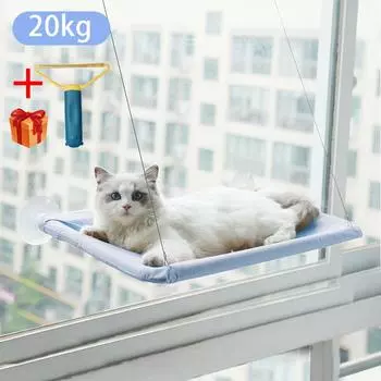 Кошачий гамак на окне, подвесная кошачья кровать с подшипником 20 кг, удобное крепление, рама для лазания котенка, аксессуары для домашних животных