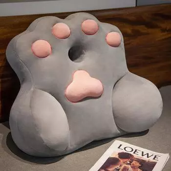 Кошачий коготь Офисная поясничная спинка Поясничная подушка Автомобильное сиденье Домашний диван Поясничная подушка Студенческая подушка Small 45 * 40cm (0.85kg) серый