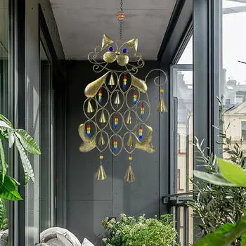 Кошачий колокольчик для дома и улицы, украшение для бабушки-любовницы, железный колокольчик для подвесного украшения для патио