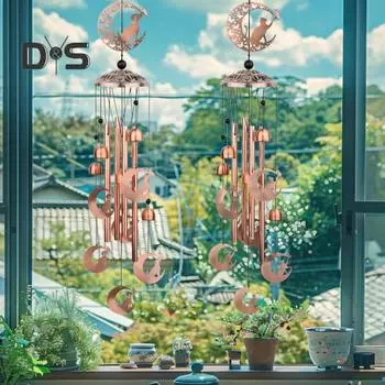 Кошачий колокольчик для улицы, домашний ловец ветра, украшение из металла, мемориальный колокольчик для кошек, для сада, патио, домашнего декора B