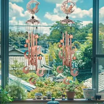 Кошачий колокольчик для улицы, домашний ловец ветра, украшение из металла, мемориальный колокольчик для кошек, для сада, патио, домашнего декора A